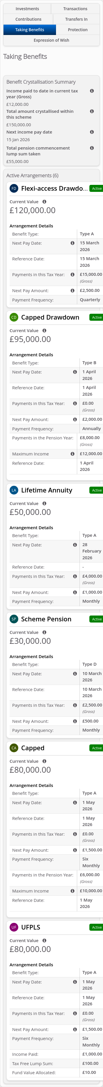 Role-Adviser > 05 Account Summary > Lower tabs